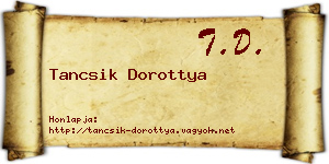 Tancsik Dorottya névjegykártya